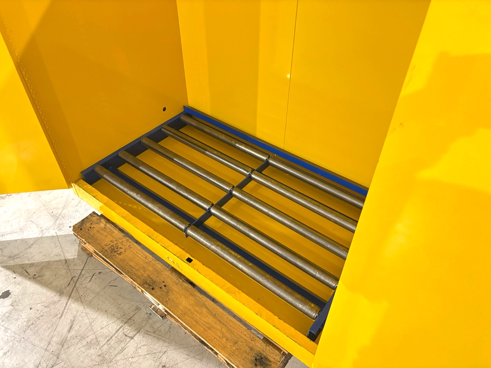 Uline H-3686M Flammable Liquid Storage Cabinet, Yellow, 59"W x 34"D x 65"H - Used - Maverick Industrial Sales