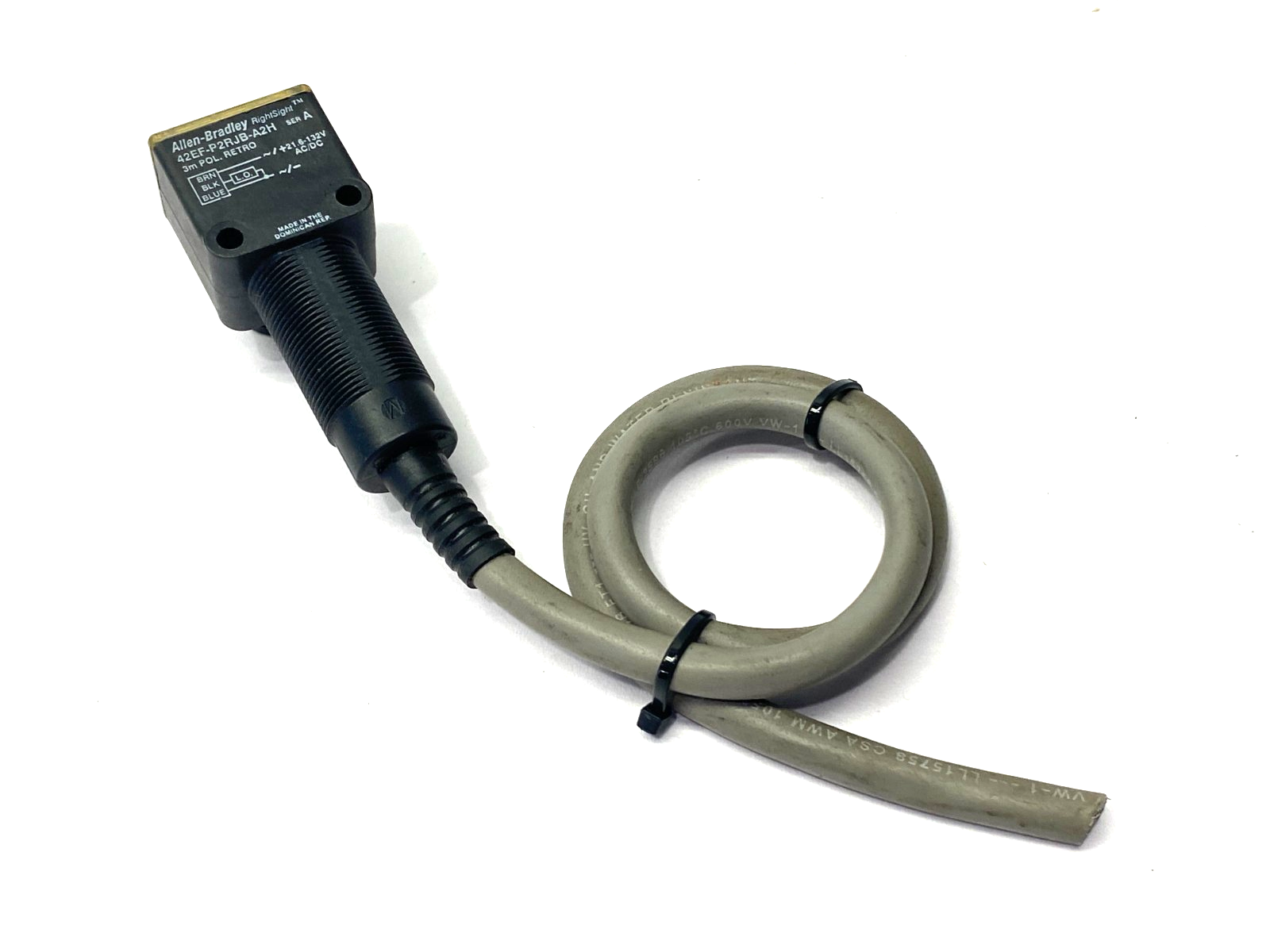 42EF-P2RJB-A2H | Allen Bradley Ser A RightSight Photoelectric Sensor CUT CONNECTOR- Used - Maverick Industrial Sales