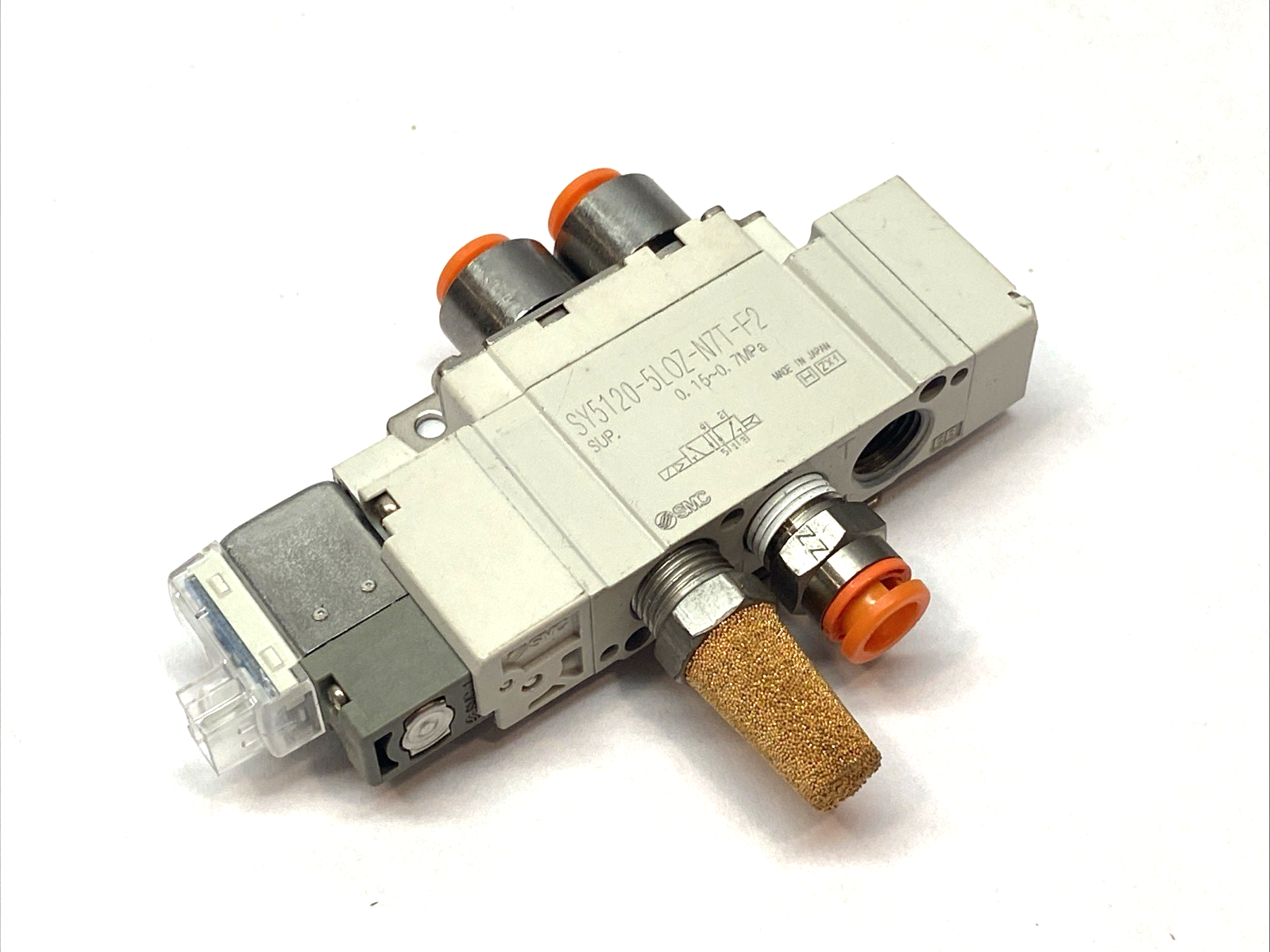 SMC SY5120-5LOZ-N7T-F2 Single Solenoid Valve w/ Exhaust Muffler - Maverick Industrial Sales