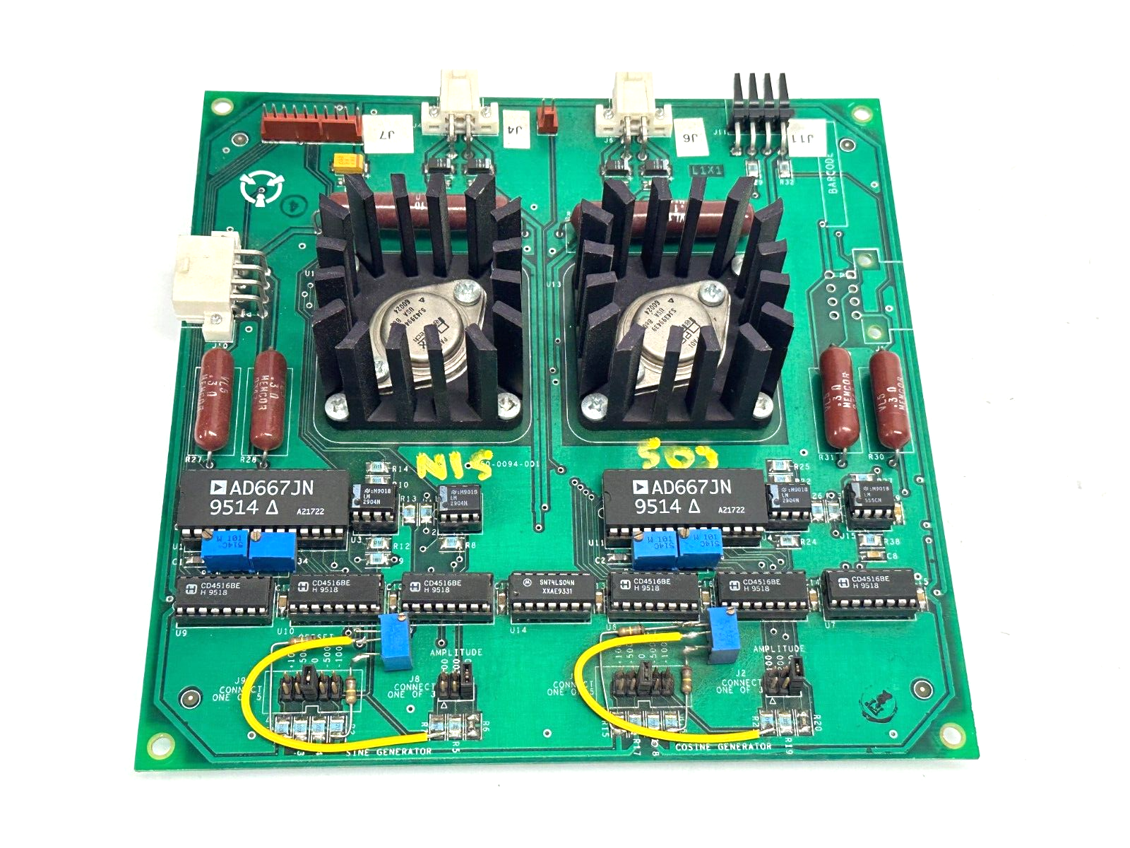 1-CD50-0094-001 PCB 1-CD50-0094-000-X1 w/ 2x AD667JN 9514 - For parts or not working - Maverick Industrial Sales