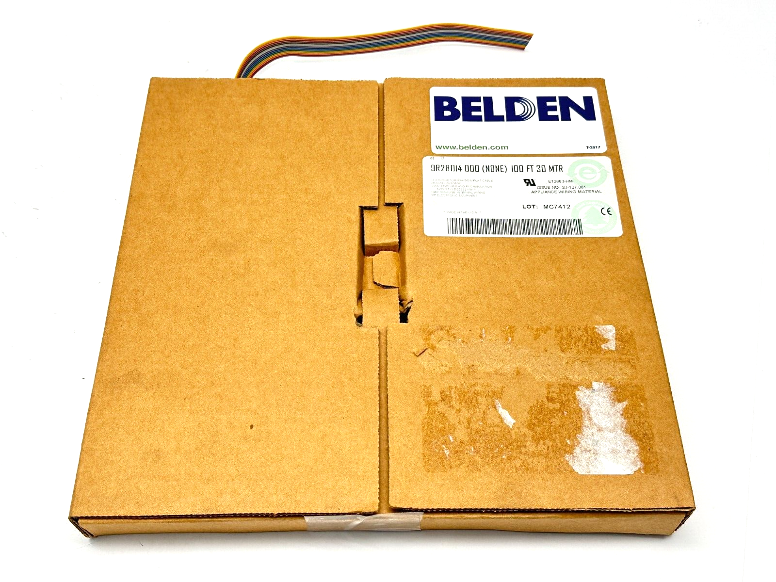 Belden 9R28014 000100 Flat Rainbow Cable 9R280XX Series #28-14c PVC 70ft - Maverick Industrial Sales