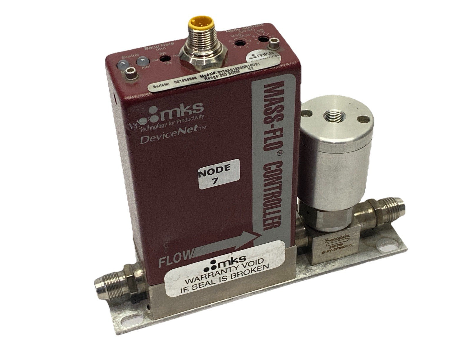 2179A01322CR16V21 | MKS Mass-Flow Controller 200SCCM - For parts or not working - Maverick Industrial Sales