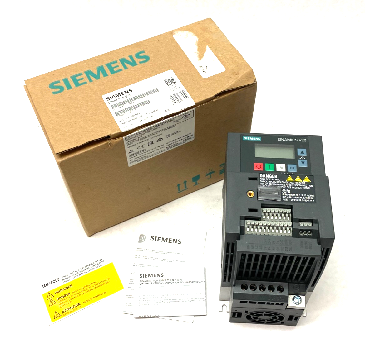 Siemens 6SL3210-5BB21-1UV1 Sinamics V20 Converter 1AC 230V 1.1kW Unfilt - Maverick Industrial Sales
