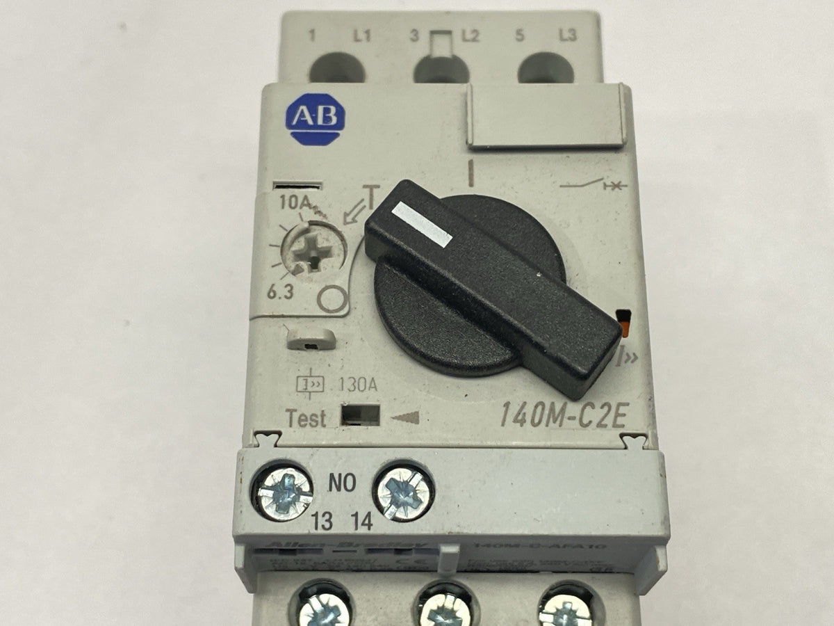 140M-C2E-C10 | Allen Bradley Ser B Motor Starter 6.3-10A w/ 140M-C-AFA10 Contact - Used - Maverick Industrial Sales