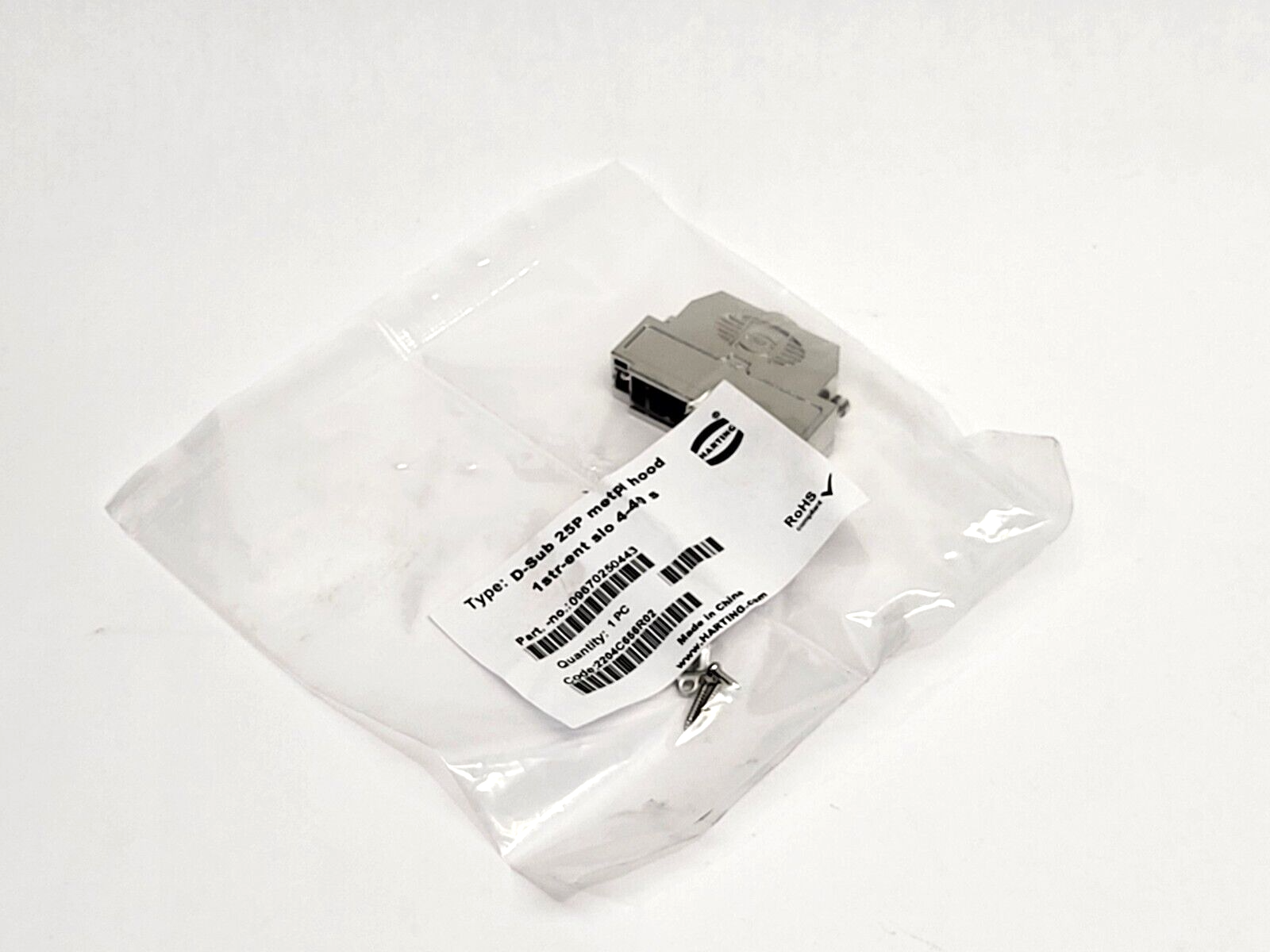 Harting 09670250443 Metal Hood Backshell D-Sub 25P - New - Maverick Industrial Sales