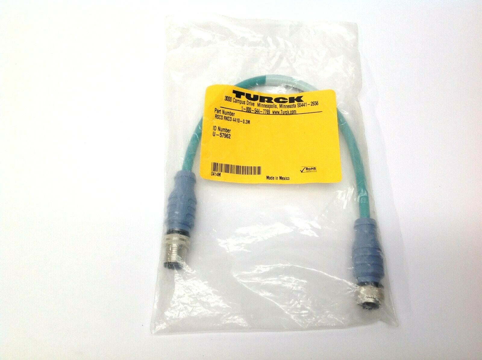Turck RSCD RKCD 4410-0.3M Network Eurofast Cable U-57962 - Maverick Industrial Sales
