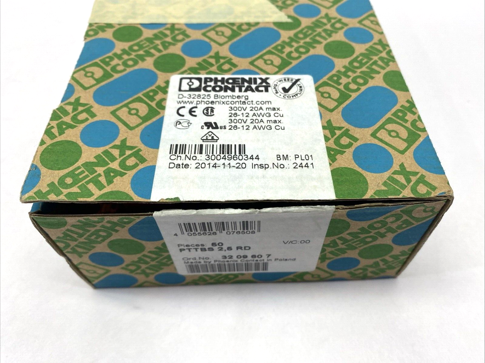 Phoenix Contact 3209607 Disconnect Terminal Block PTTBS 2,5 RD LOT OF 50 - New – Open box - Maverick Industrial Sales
