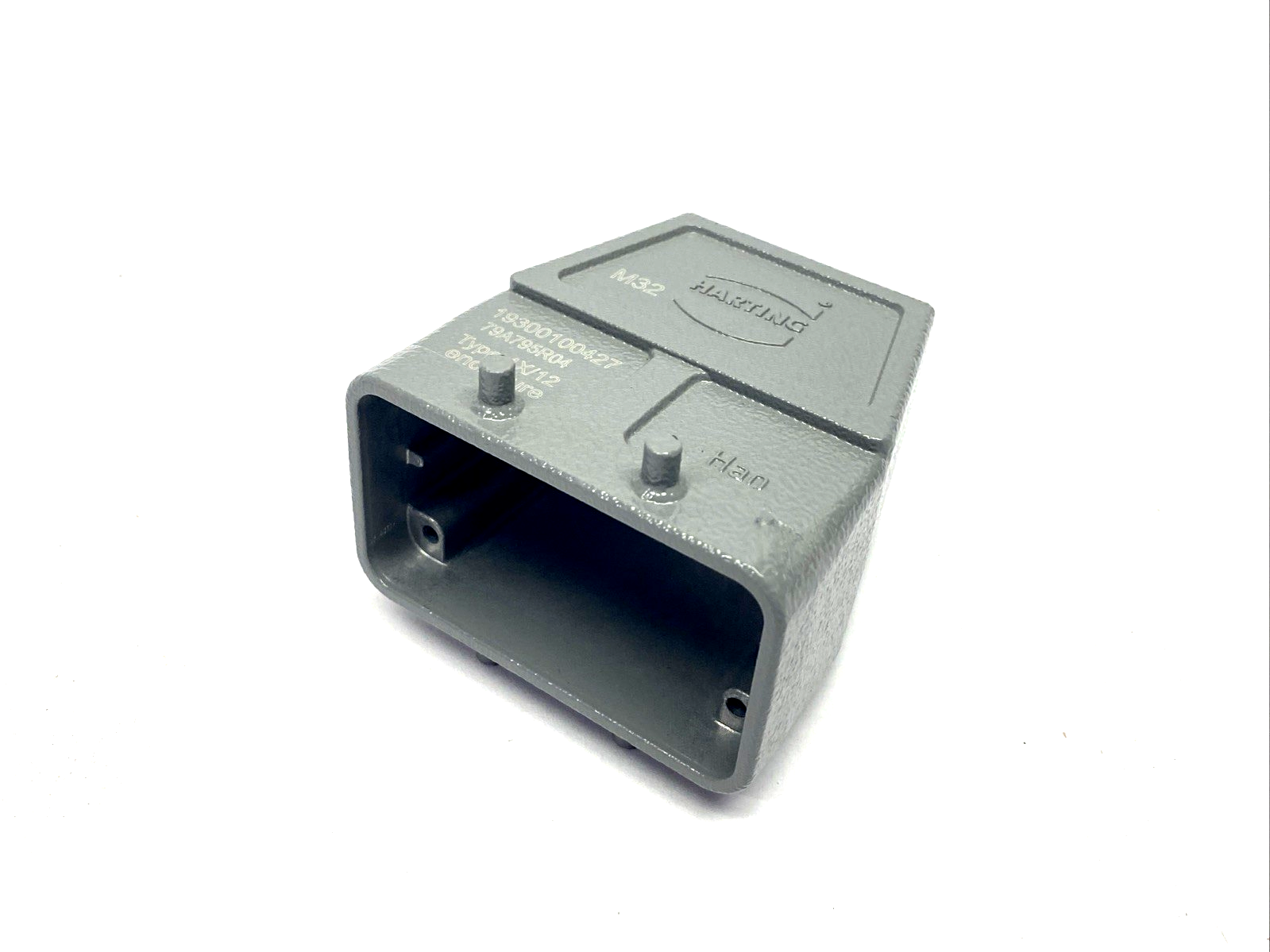 Harting 19300100427 Han B Locking Connector Hood Top Entry HC 4 Pegs M32 - Maverick Industrial Sales