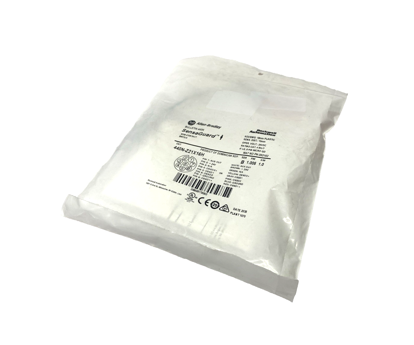 Allen Bradley 440N-Z21X16H Ser. B SensaGuard Non-Contact Switch 18mm Dia. - Maverick Industrial Sales