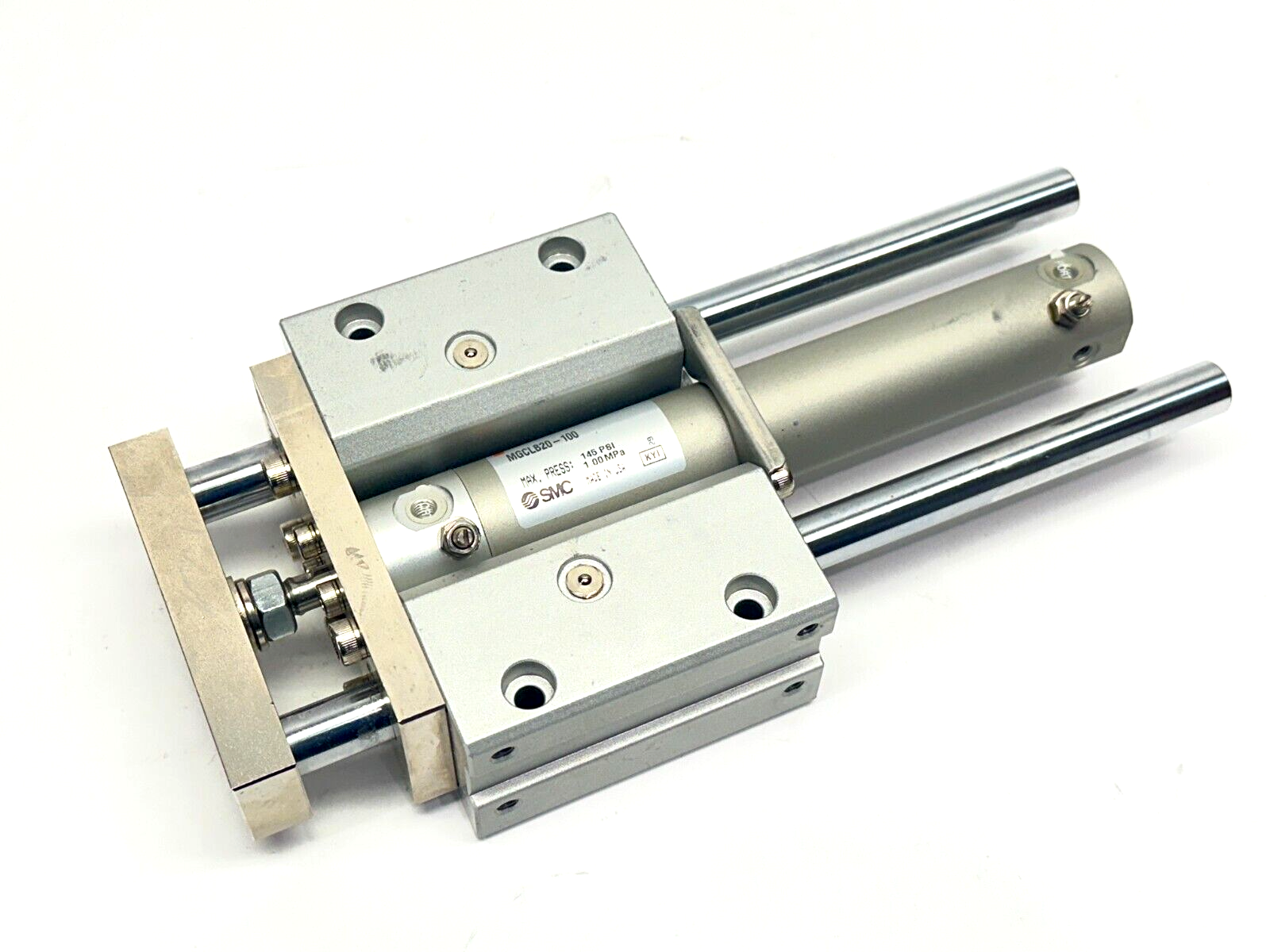 SMC MGCLB20-100 Guided Pneumatic Cylinder 20mm Bore 100mm Stroke - Used - Maverick Industrial Sales