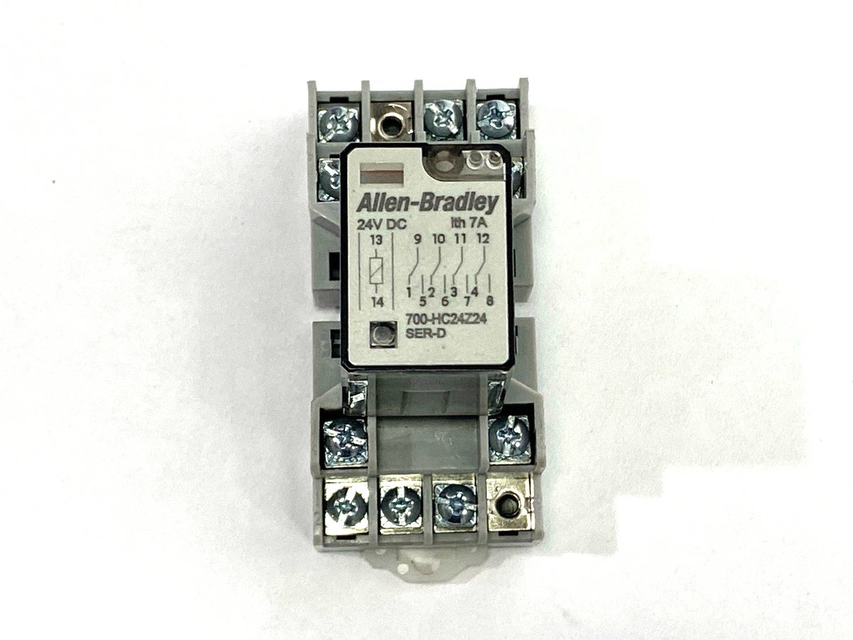 700-HC24Z24 | Allen Bradley Ser. D Ice Cube Relay w/ 700-HN128 MISSING SCREWS- Used - Maverick Industrial Sales