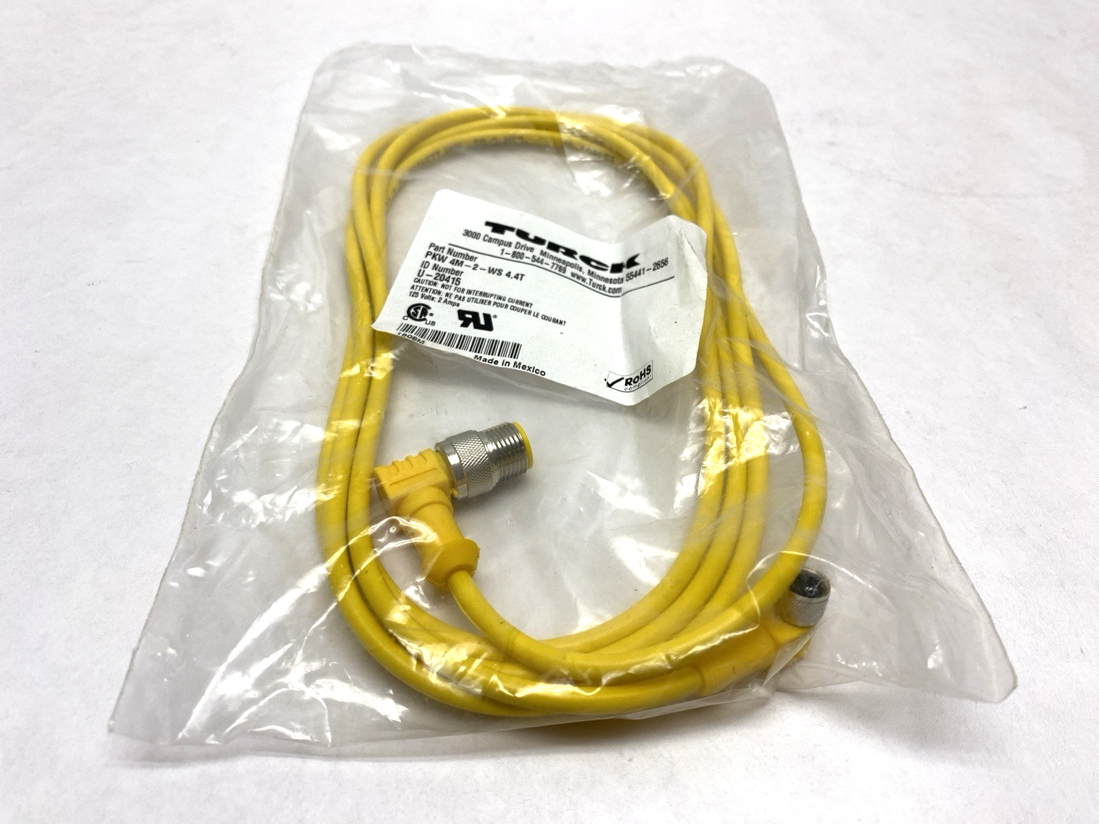 Turck PKW 4M-2-WS 4.4T Cordset U-20415 - New - Maverick Industrial Sales