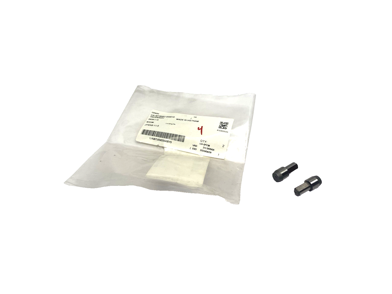 MiSUMi JPBA8-11.5 Locating Pin 11.5mm OD Position Side 8mm OD Mounting Side 2-PK - Maverick Industrial Sales