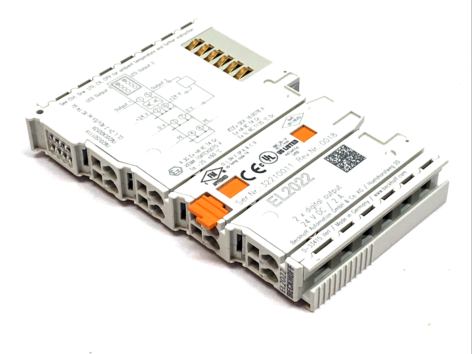 EL2022 | Beckhoff EtherCAT Digital Output Terminal 2-Channel 24VDC 2A - Used - Maverick Industrial Sales