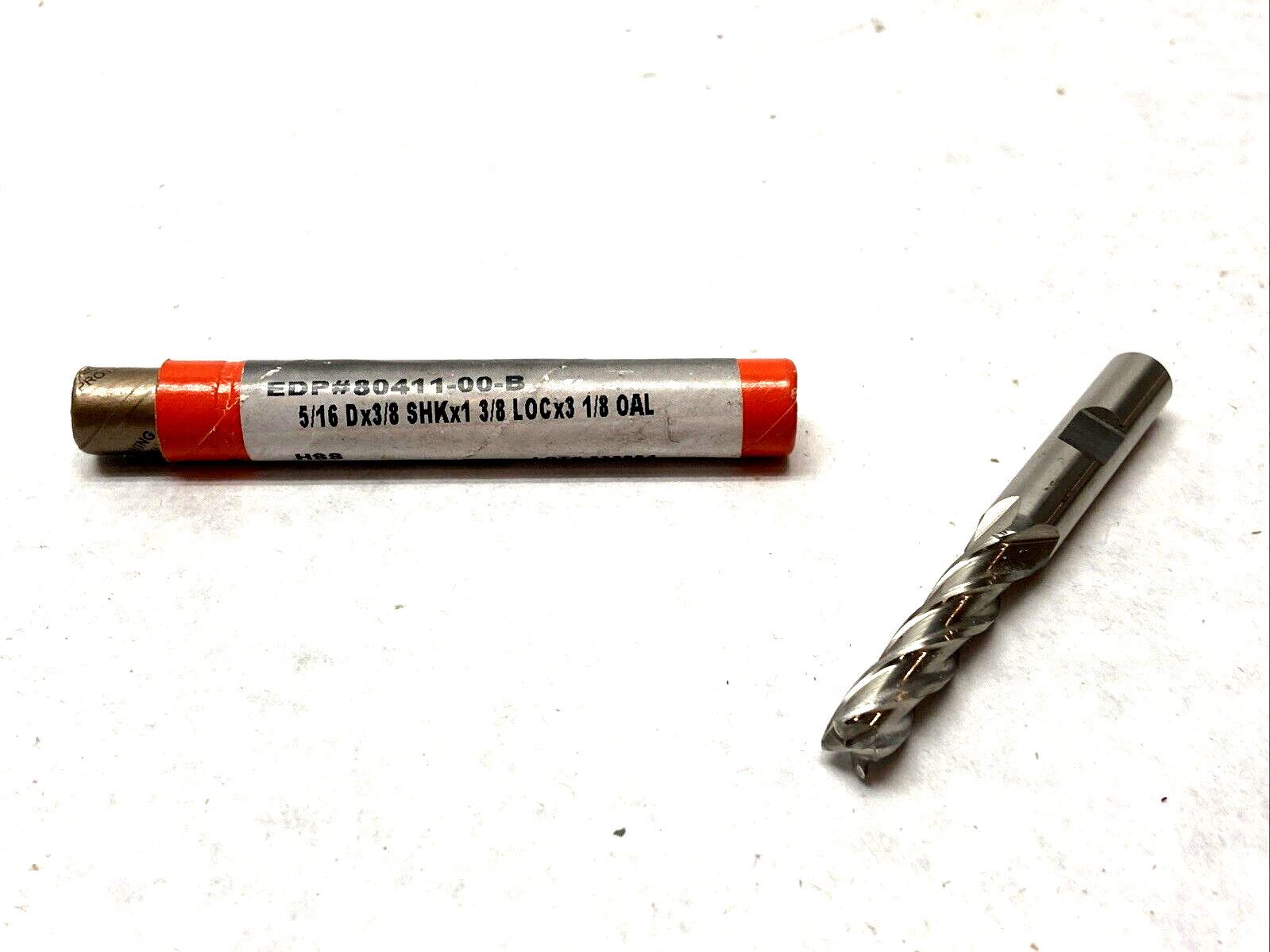 80411-00-B | Brubaker End Mill 5/16 D x 3/8 SHK x 1 3/8 LOC x 3 1/8 OAL - New Other - Maverick Industrial Sales