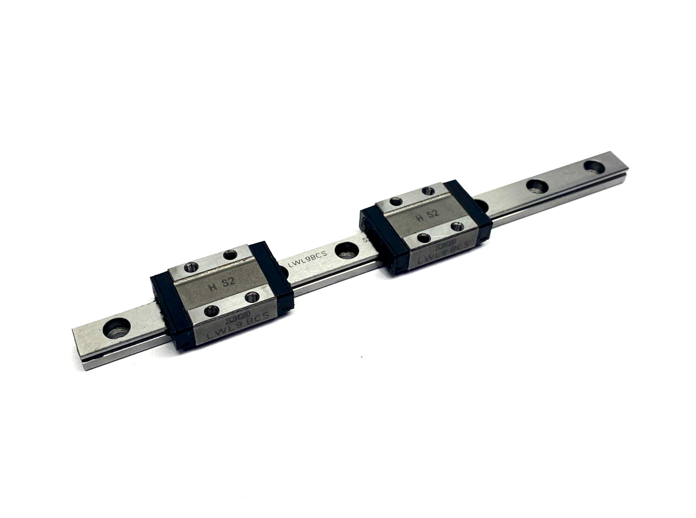 IKO LWL9R160BHS2 Linear Guide Rail 160mm w/ x2 LWL9BCS Guide Bearing Blocks - Maverick Industrial Sales