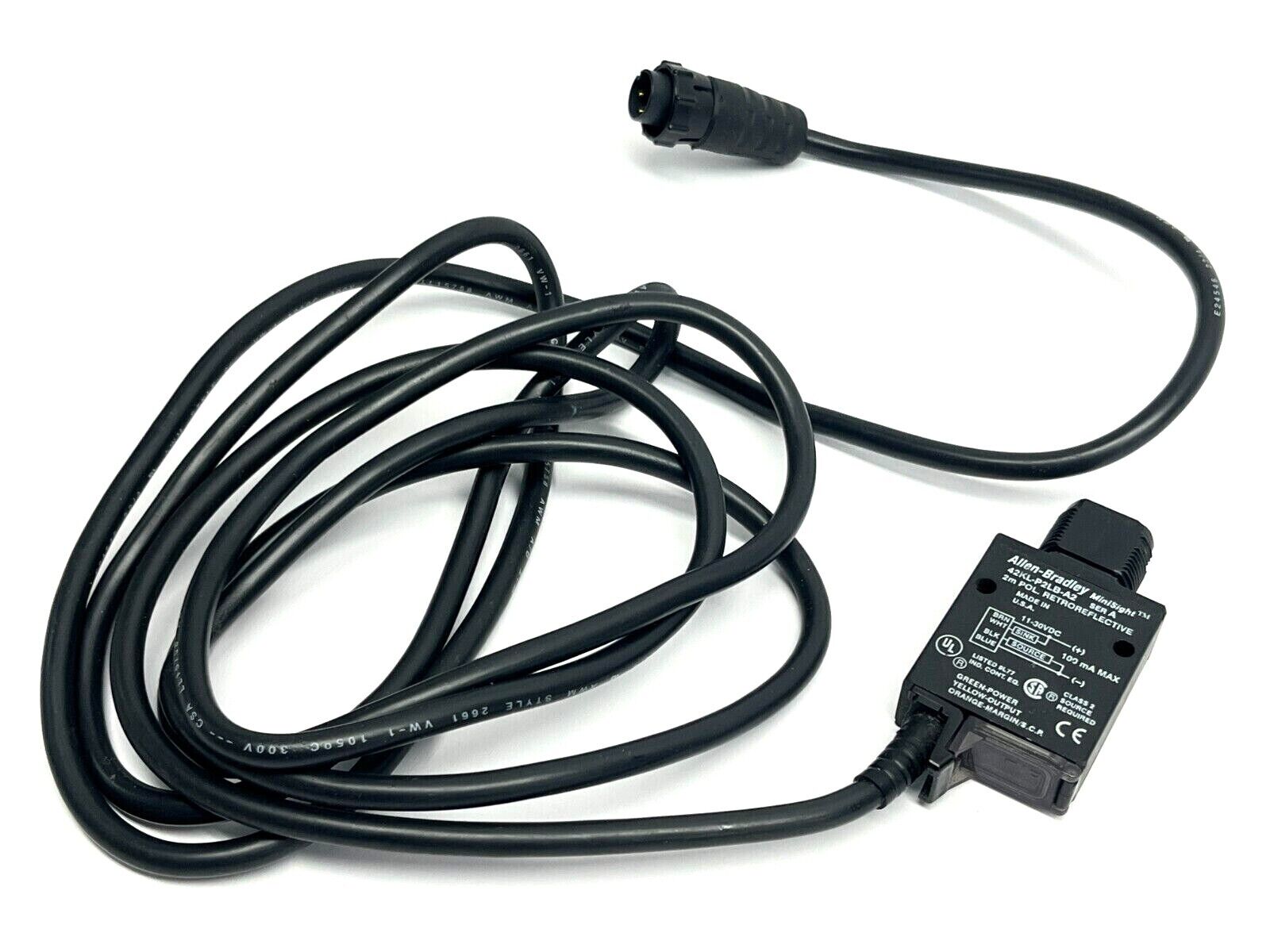 Allen Bradley 42KL-P2LB-A2 Ser A MiniSight Polarized Retroreflective Sensor 2M - Used - Maverick Industrial Sales