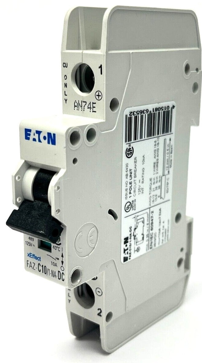 Eaton FAZ-C10/1-NA-DC Miniature Circuit Breaker 10A 125V 1-Pole - Maverick Industrial Sales