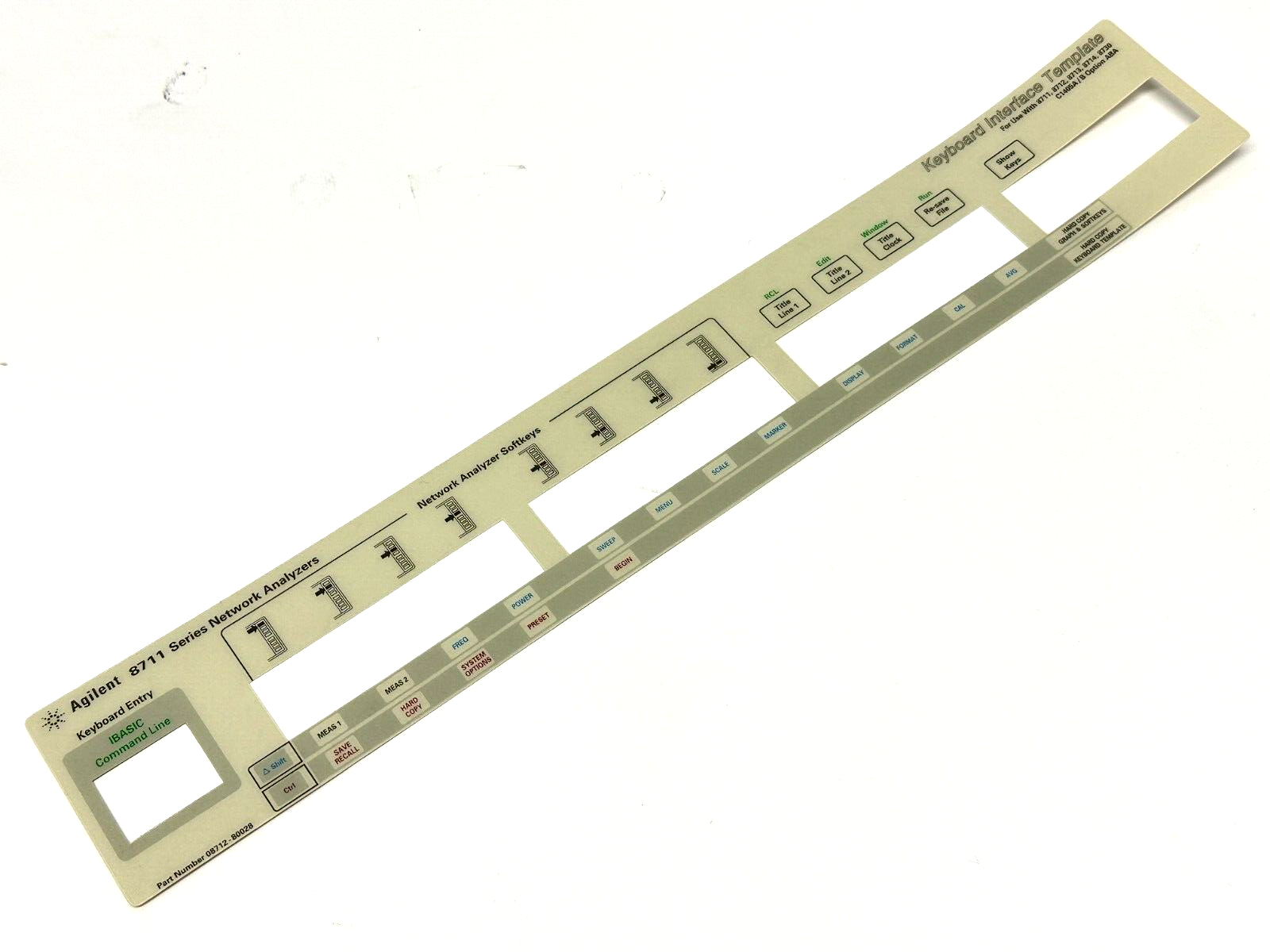 Agilent 08712-80028 Keyboard Interface Template for 87 Series Network Analyzers - Maverick Industrial Sales