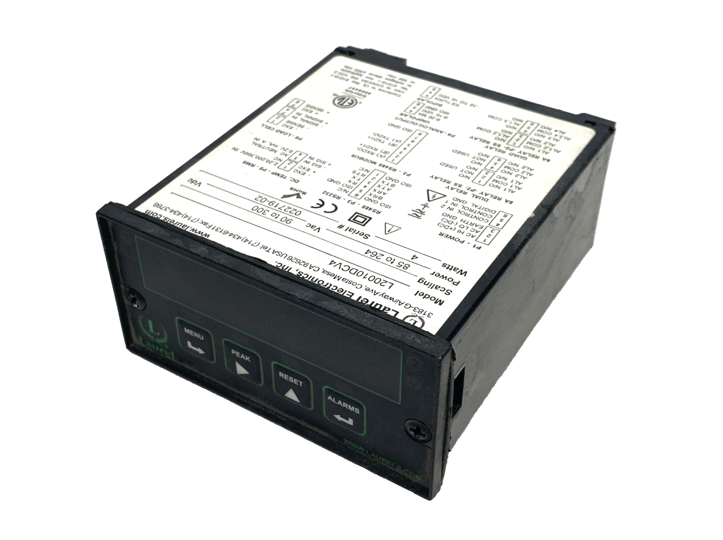 L20010DCV4 | Laurel DC Voltage Current Panel Meter 85–264VAC 4W - Used - Maverick Industrial Sales