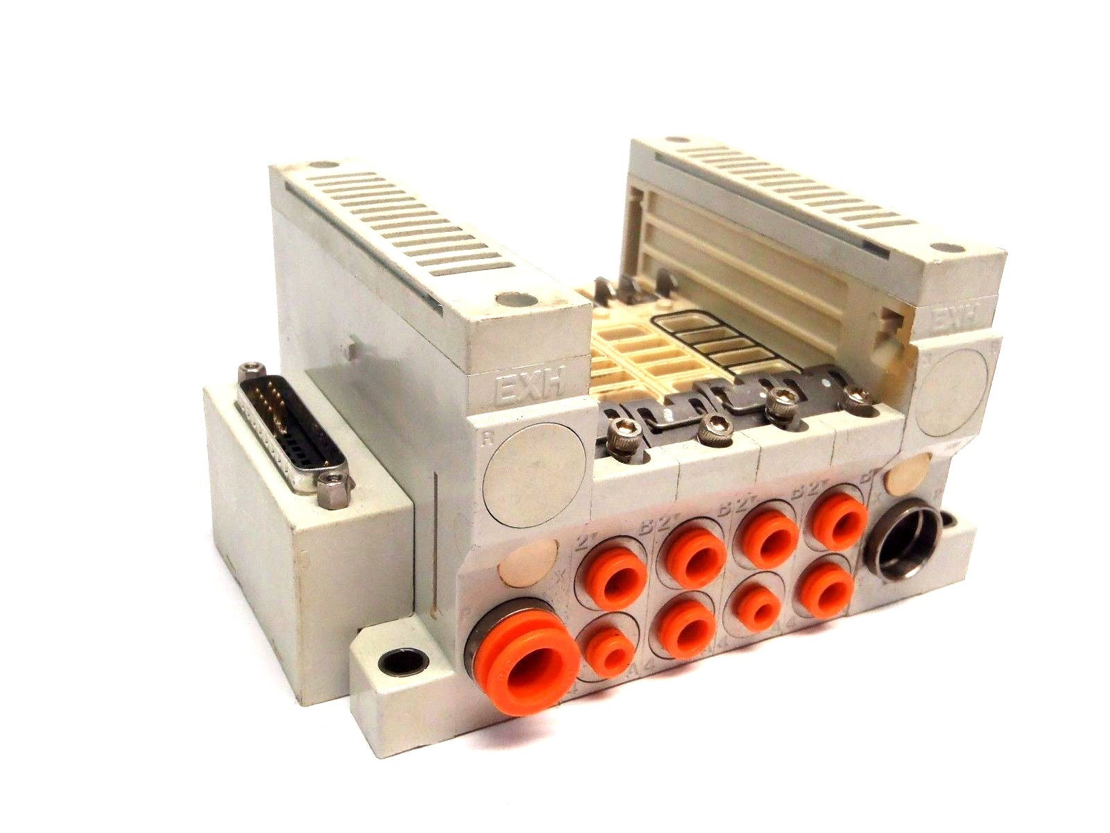 SMC Solenoid 4 Valve Manifold VVQ/ VQC Series EXH - For parts or not working - Maverick Industrial Sales