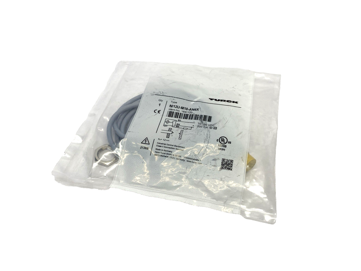 Turck NI12U-M18-AN6X Inductive Proximity Sensor M18 Body 2m Cable 1645120 - Maverick Industrial Sales