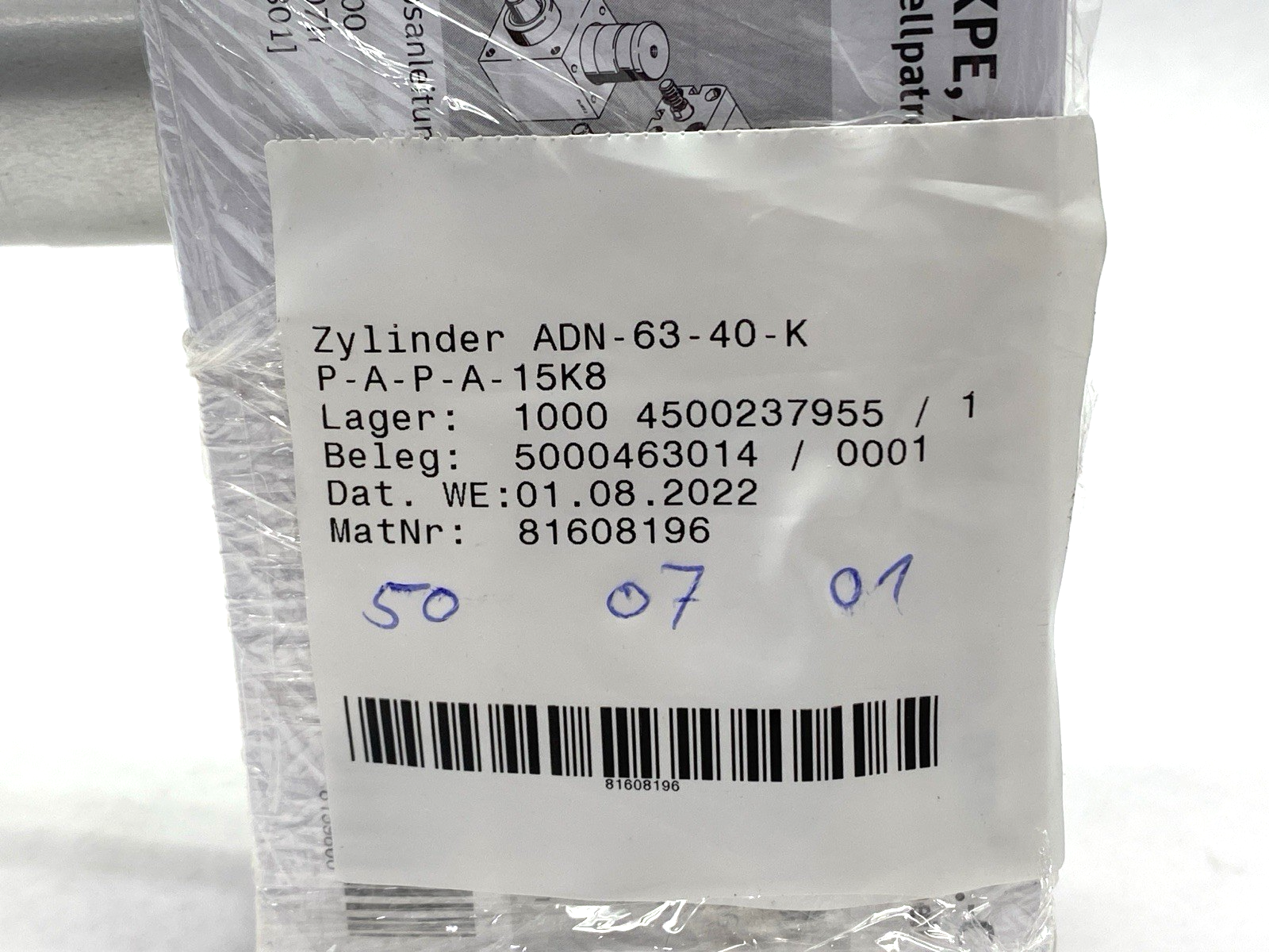 Festo ADN-63-40-KP-A-P-A-15K8 Compact Pneumatic Cylinder 548211 40mm Stroke - Maverick Industrial Sales