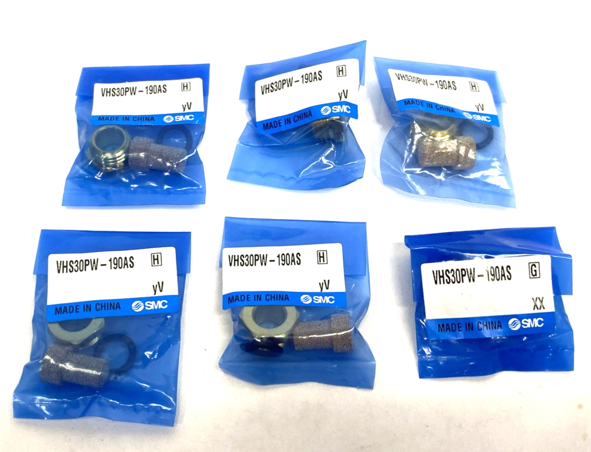 SMC VHS30PW-190AS Built-in Pneumatic Silencer Kit LOT OF 6 - Maverick Industrial Sales