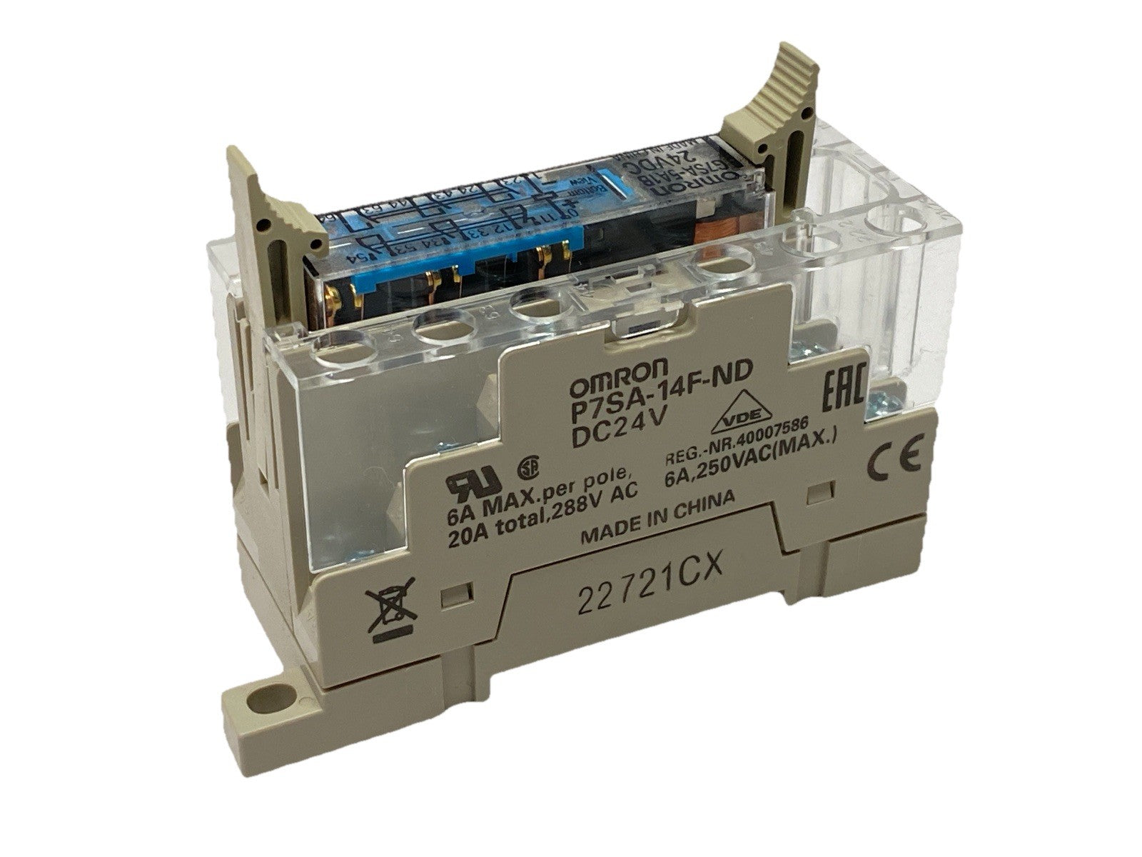 Omron G7SA-5A1B 24VDC Safety Relay 5PST-NO SPST-NC w/ P7SA-14F-ND Socket/Base - Maverick Industrial Sales