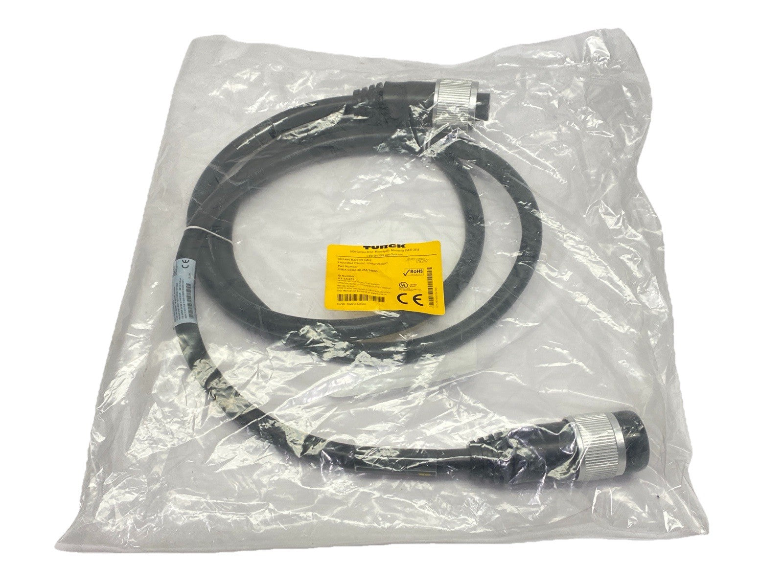 GSDA GKDA 40-2M/S4000 | Turck Power Cordset 1-3/8" 4-Pin Male / Female 2m U2-15371 - New - Maverick Industrial Sales
