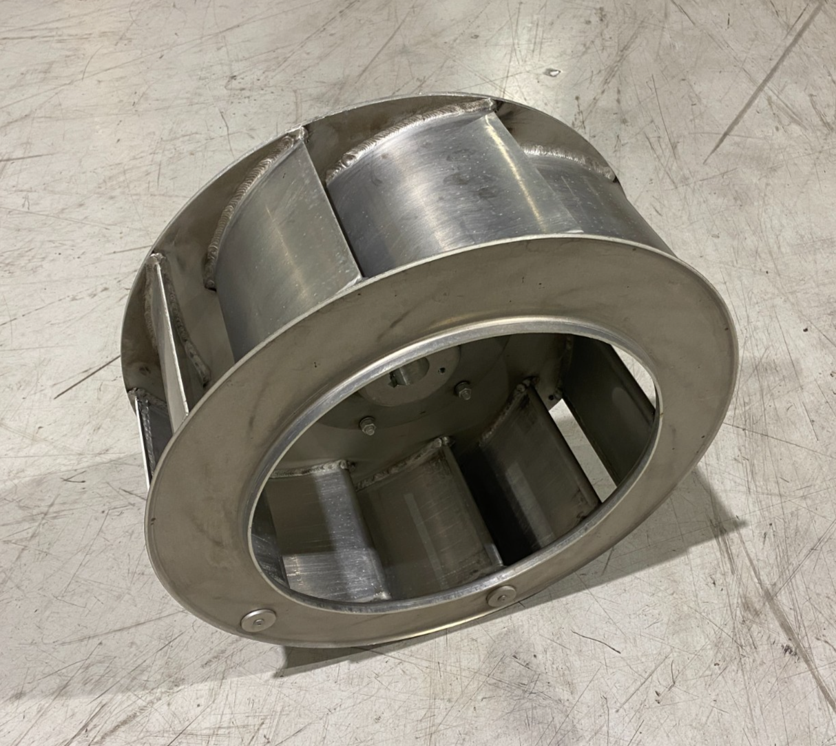 Blower Fan Wheel, 20 ACF, 100PCT Aluminum, CW, 1.625 BORE, TYPE 1 HUB - Maverick Industrial Sales