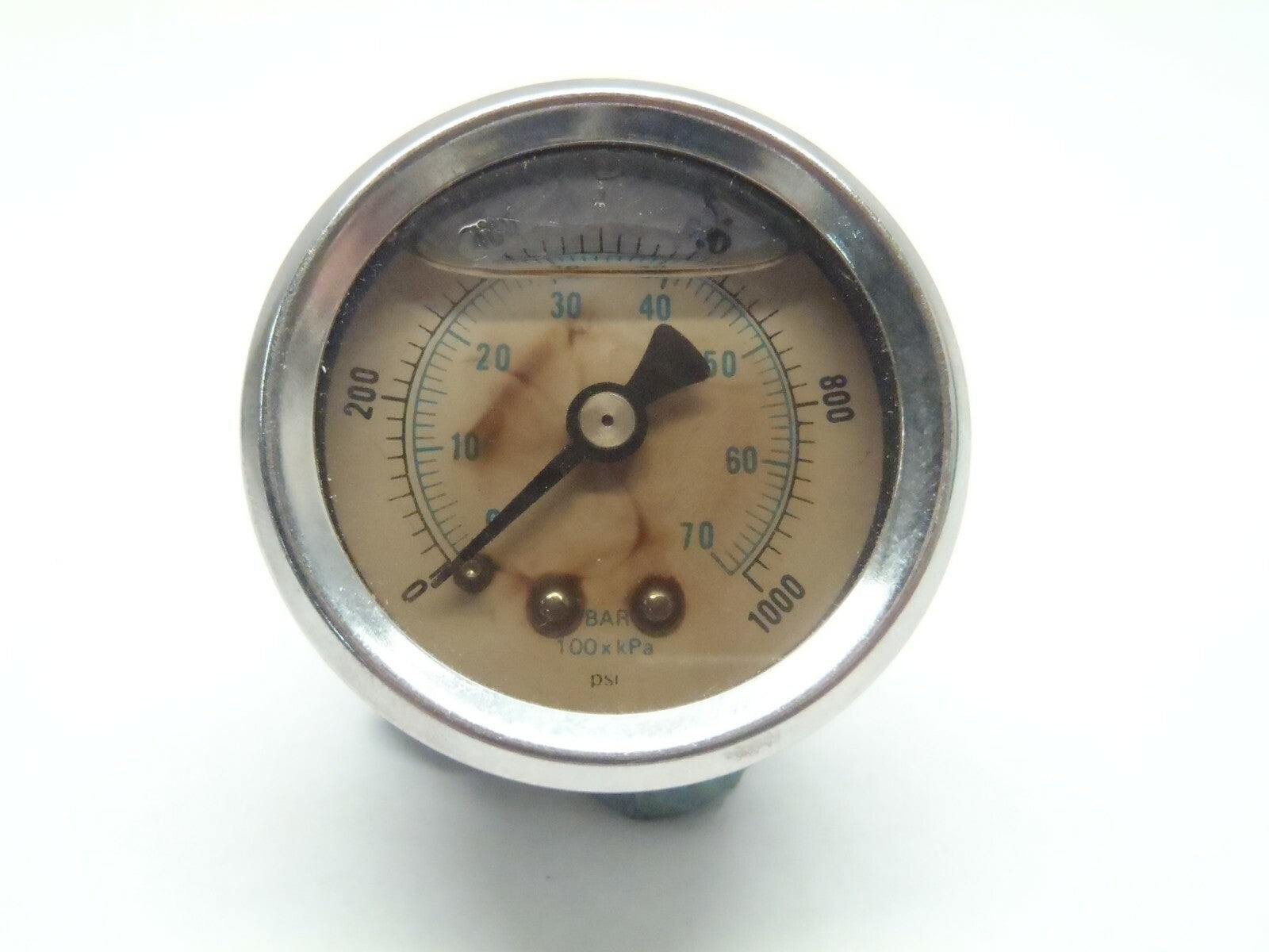 1-1/2" Inch Chrome Dual Scale Liquid Filled Gauge 0-1000 0-70 Bar kPa - Maverick Industrial Sales