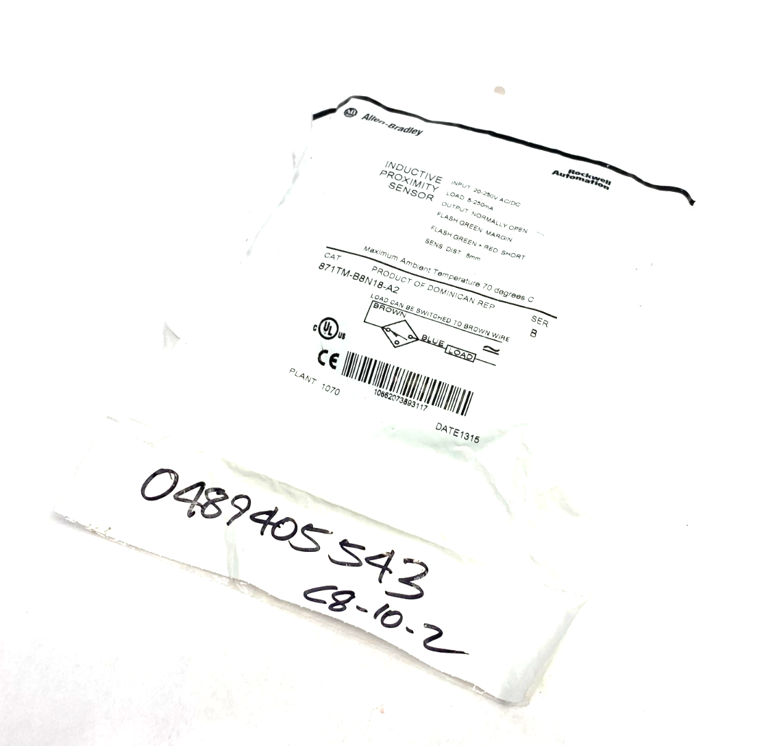 Allen Bradley 871TM-B8N18-A2 Ser. B Inductive Proximity Sensor 8mm Sense Distan. - Maverick Industrial Sales