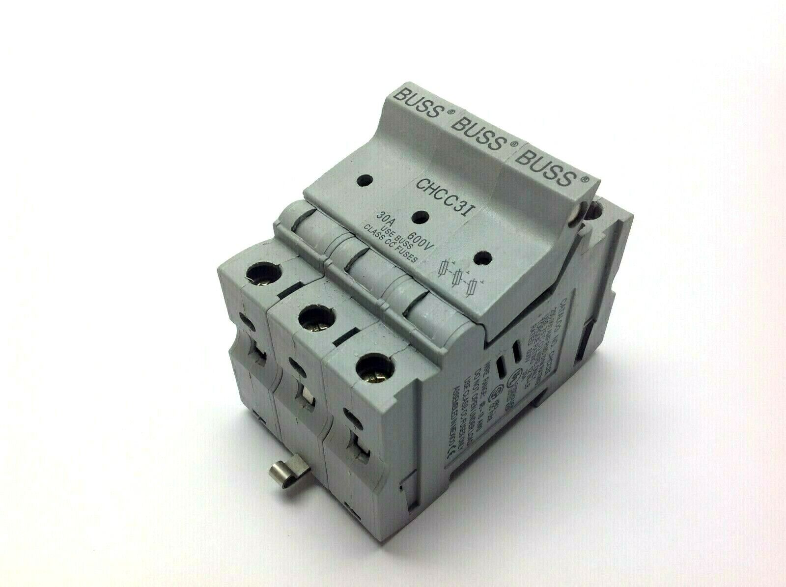 Buss CHCC3I Fuseholder w/ (3) LP-CC-1 Low-Peak Fuses - Used - Maverick Industrial Sales