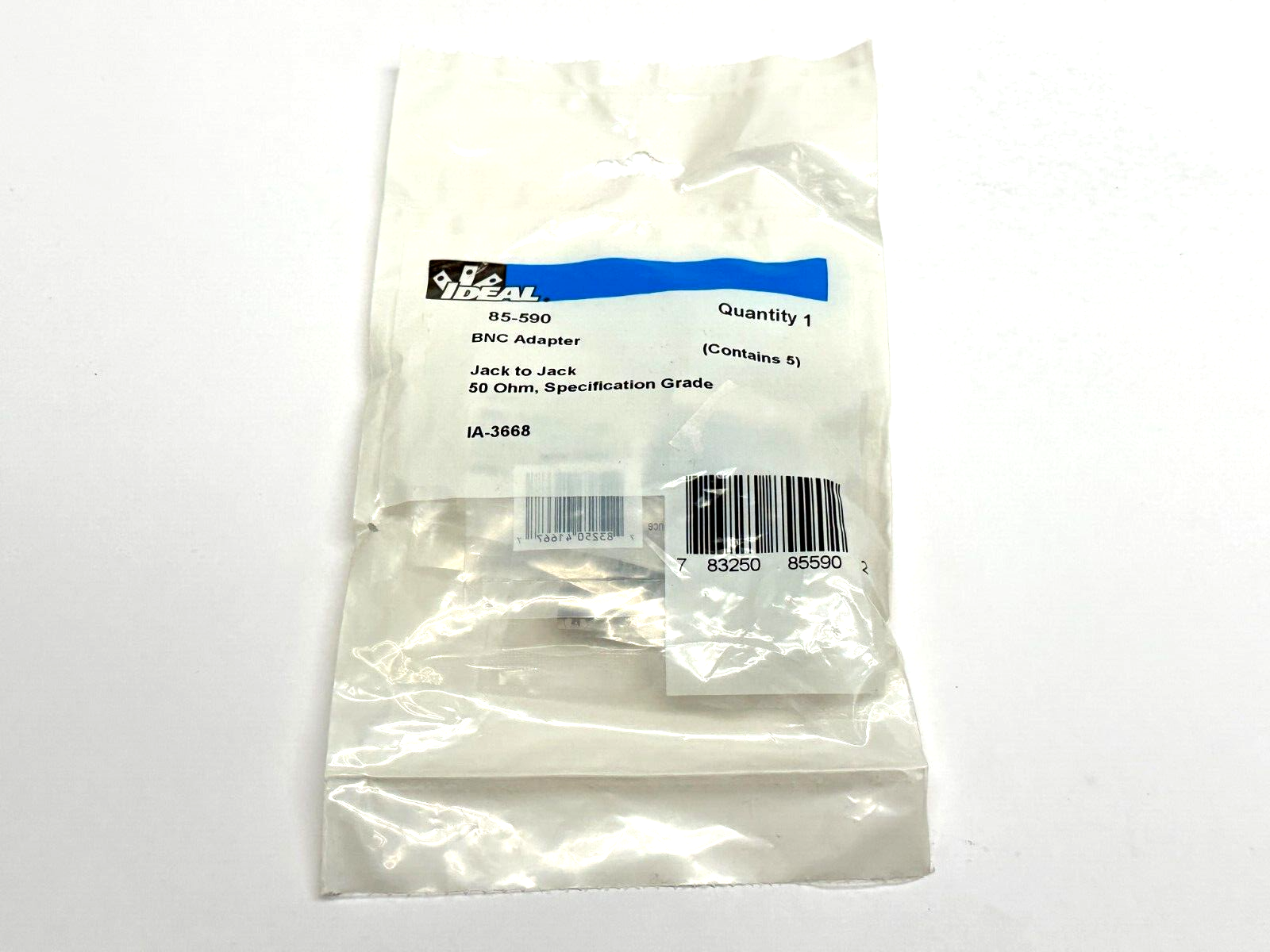 Ideal 85-590 BNC Adapter Jack to Jack 50 Ohm - New - Maverick Industrial Sales