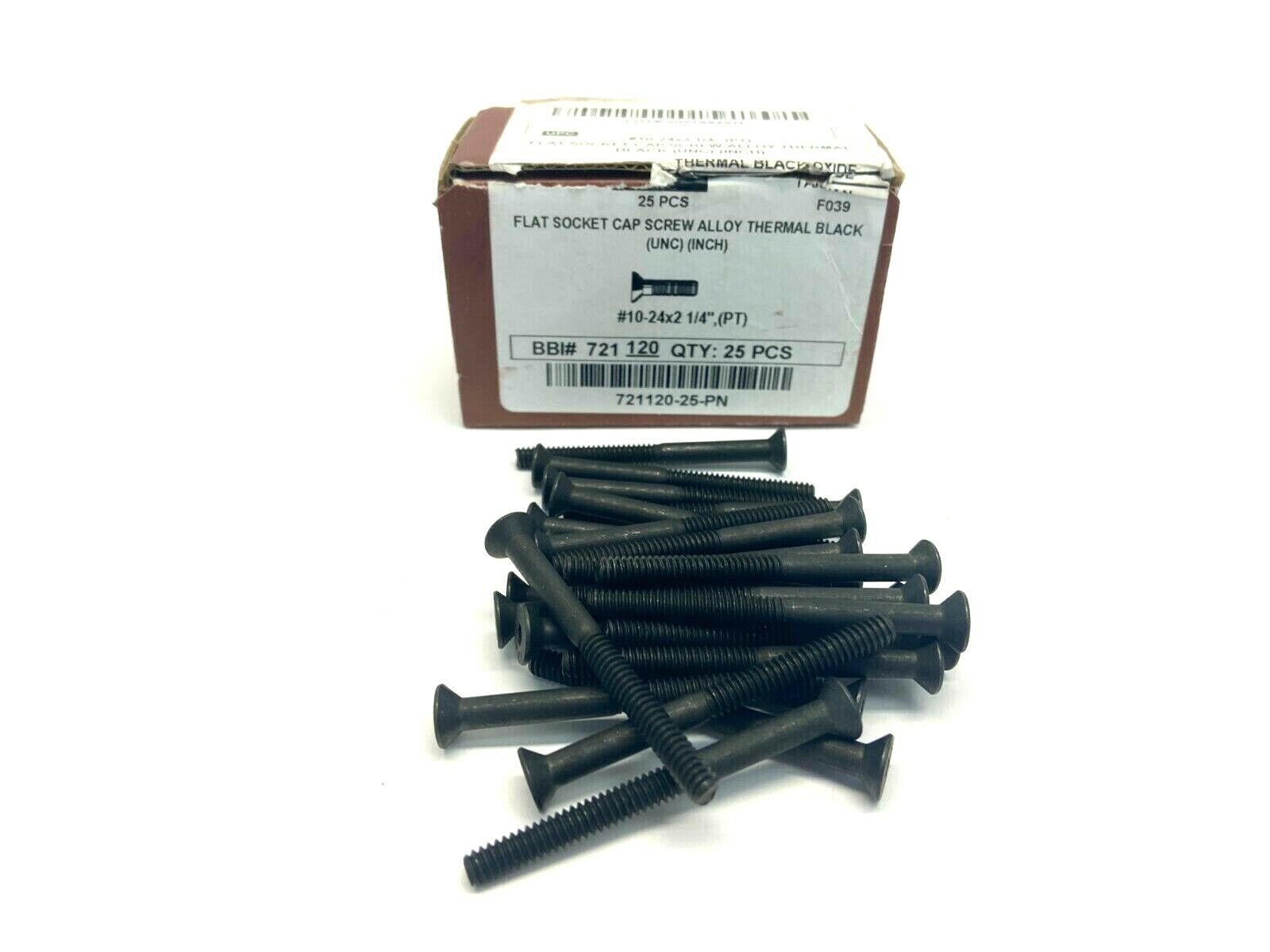 Brighton Best 721120 Flat Socket Cap Screw Alloy Black 10-24 x 2-1/4" BOX OF 25 - Maverick Industrial Sales