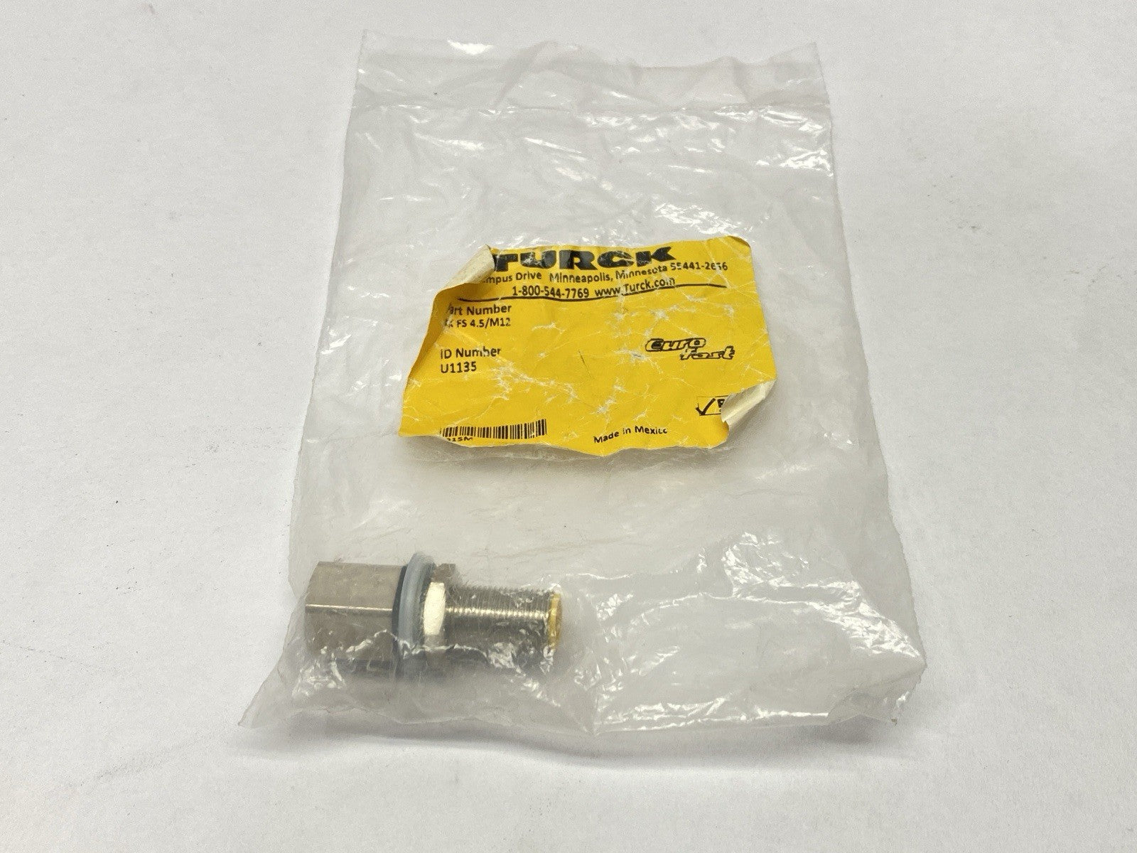 Turck FK FS 4.5/M12 Actuator And Sensor Receptacle Rear Mount M12 5-Pin U1135 - Maverick Industrial Sales