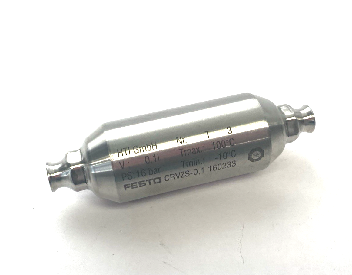 Festo CRVZS-0,1 Stainless Steel Air Reservoir 0.1L Capacity 160233 - Maverick Industrial Sales