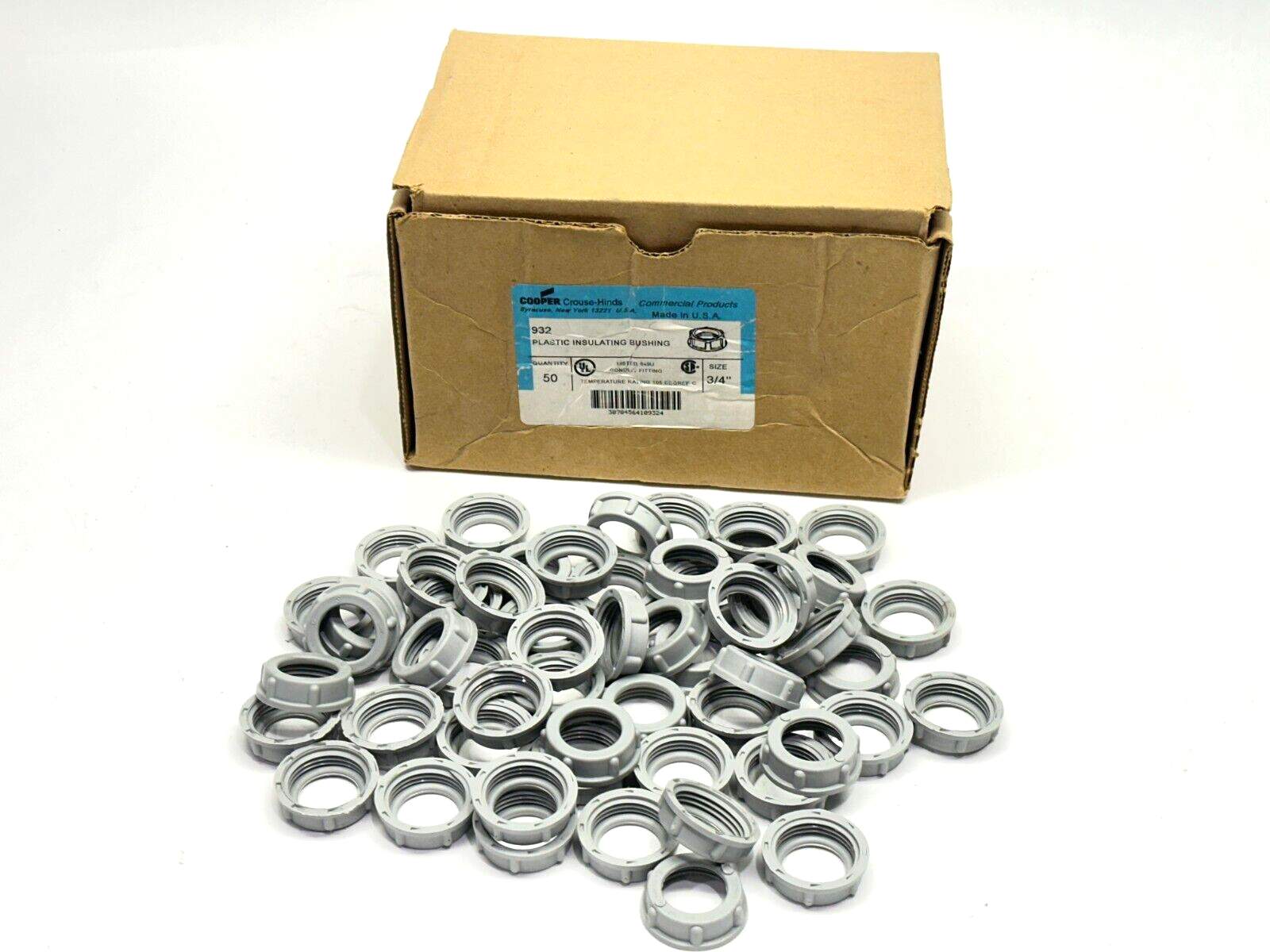 Cooper Crouse-Hinds 932 Plastic Insulating Bushing 3/4" LOT OF 57 - Maverick Industrial Sales