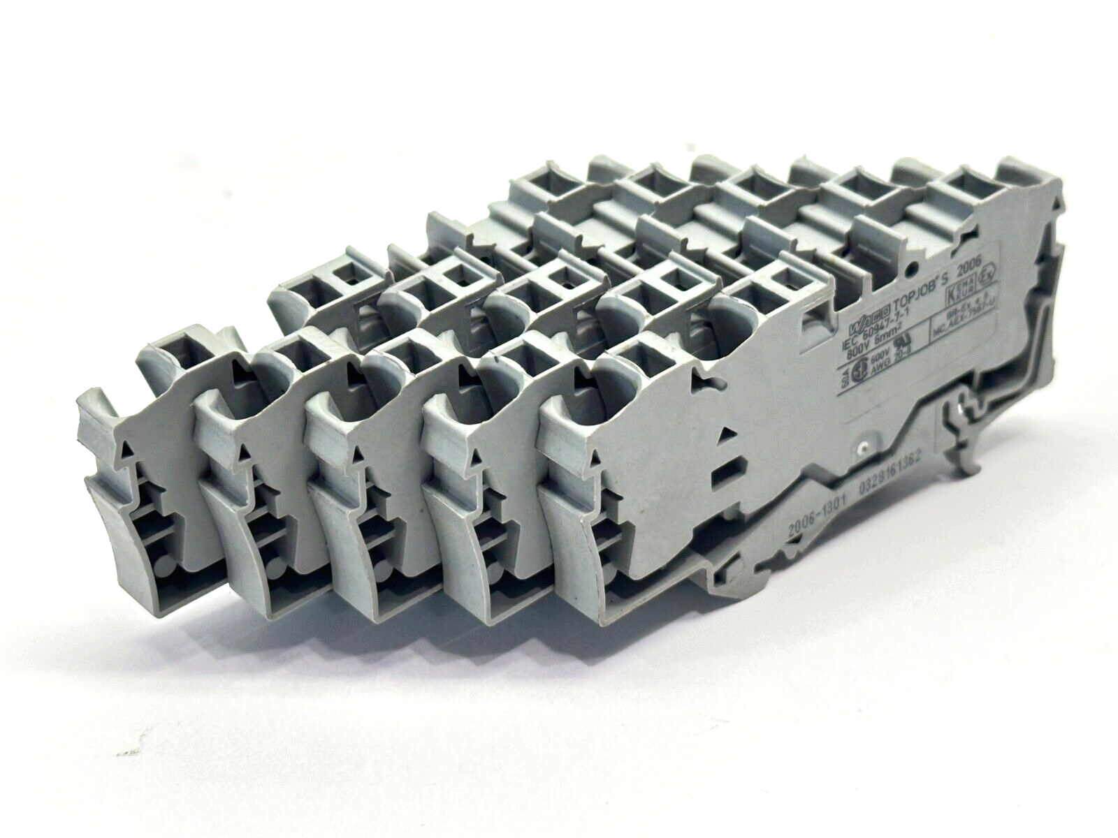 Wago 2006-1301 TopJobs Terminal Block Gray 800V LOT OF 5 - Used - Maverick Industrial Sales