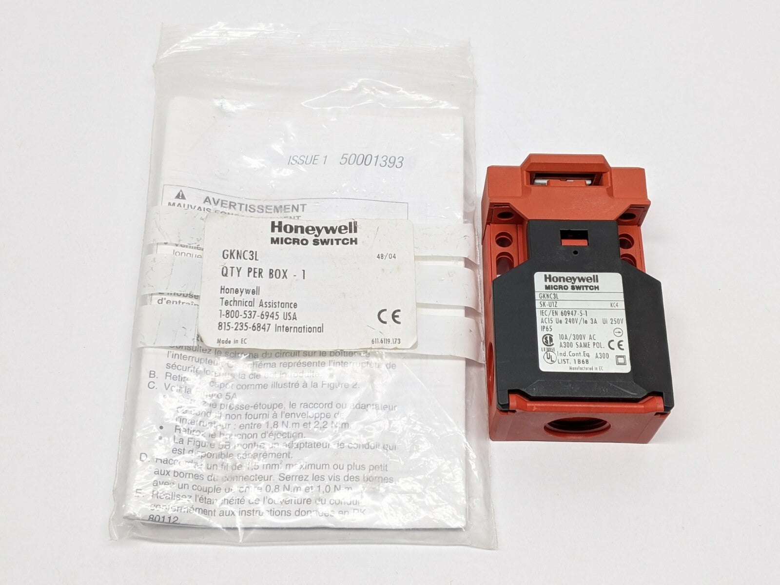 Honeywell GKNC3L Key Actuated Safety Switch - Used - Maverick Industrial Sales