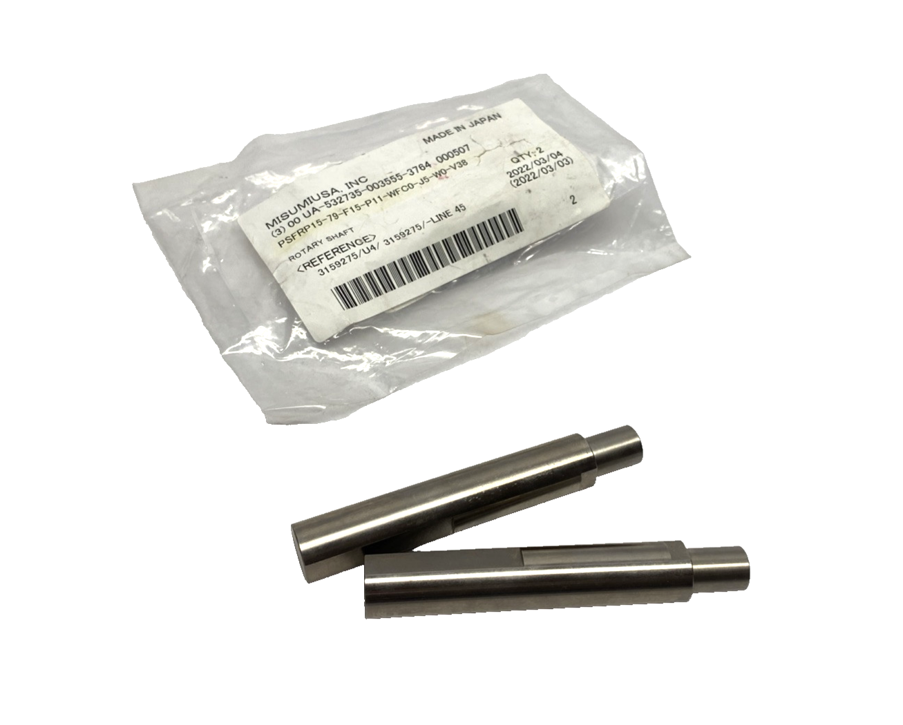 MiSUMi PSFRP15-79-F15-P11-WFC0-J5-W0-V38 Rotary Shaft 15mm Dia. 79mm Long 2-PACK - Maverick Industrial Sales
