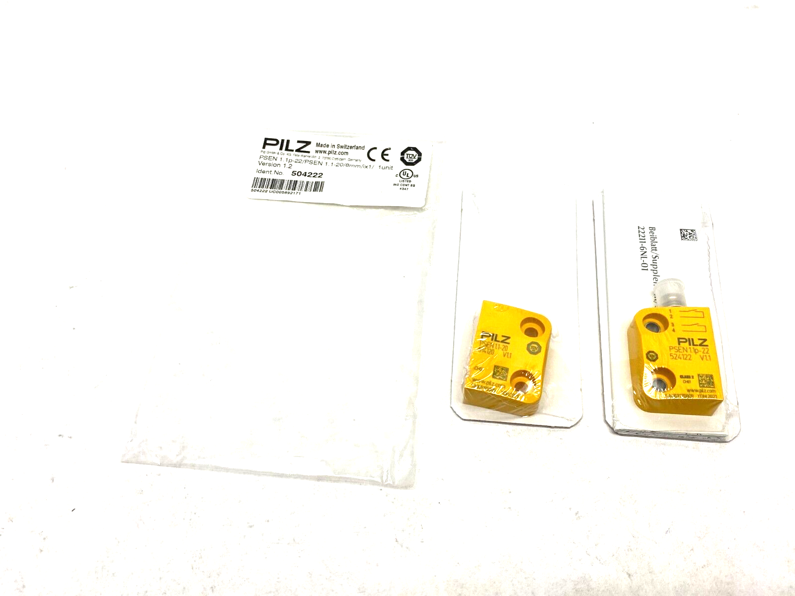 Pilz 504222 Magnetic Safety Switch Set PSEN 1.1p-22/PSEN 1.1-20/8mm/ix1/ 1unit - Maverick Industrial Sales