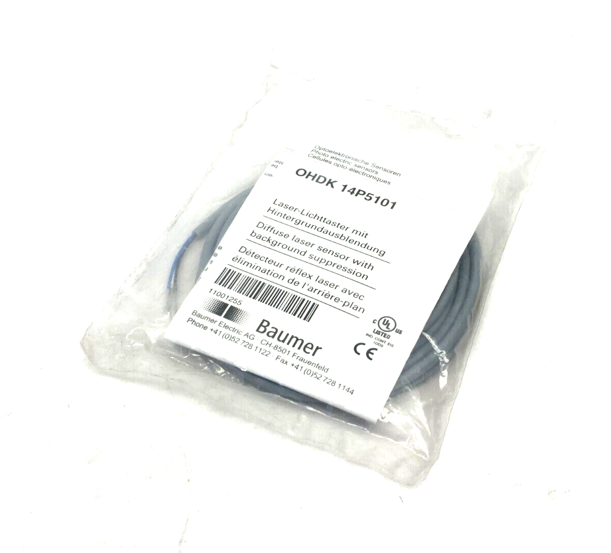 Baumer OHDK 14P5101 Background Suppression Diffuse Sensor 20~350mm 11001255 - Maverick Industrial Sales