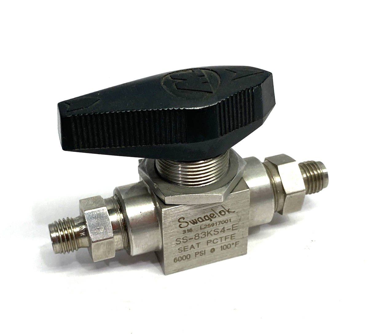Swagelok SS-83KS4-E Stainless Steel High Pressure Ball Valve NO FERRULES, NUTS - Maverick Industrial Sales