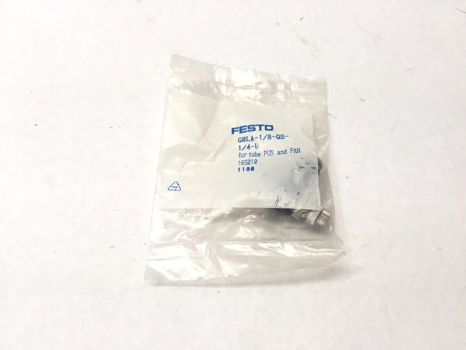 Festo GRLA-1/8-QS-1/4-U One-Way Flow Control Valve 165010 - New - Maverick Industrial Sales