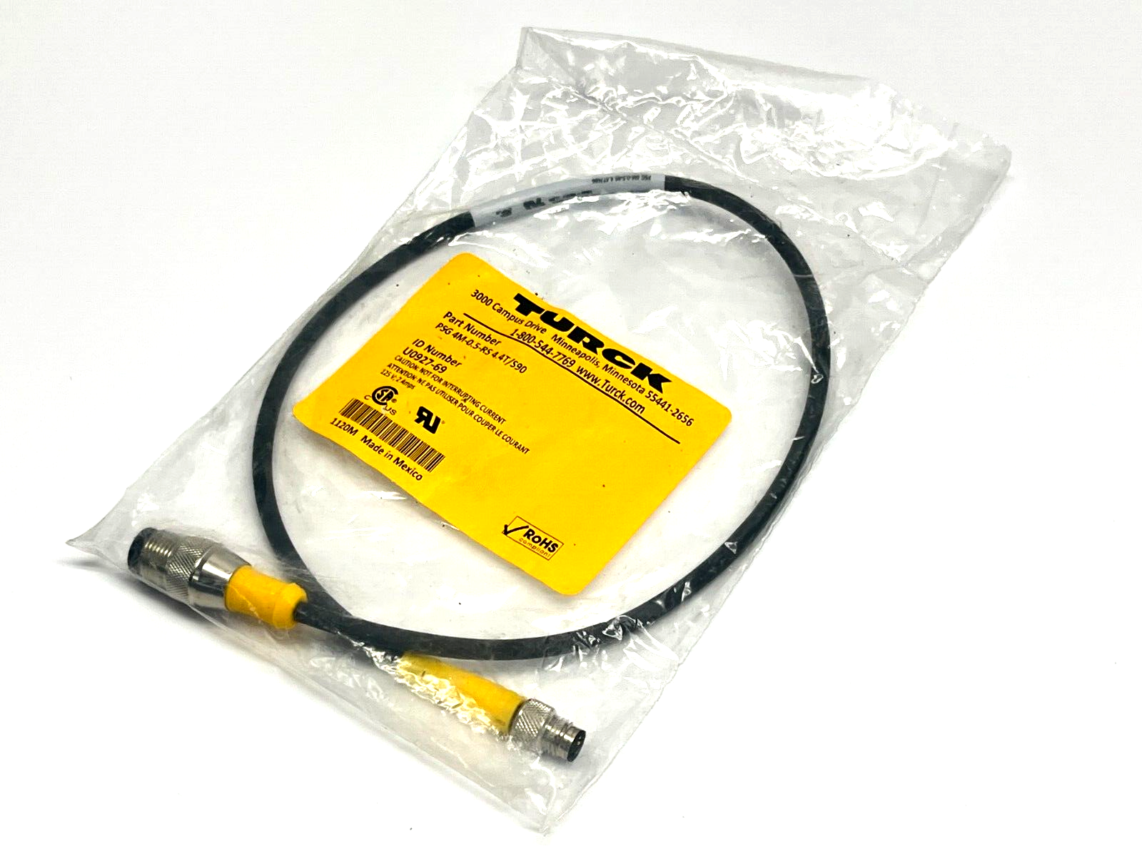 Turck PSG 4M-0.5-RS 4.4T/S90 Double Ended Cordset U0927-69 - New - Maverick Industrial Sales