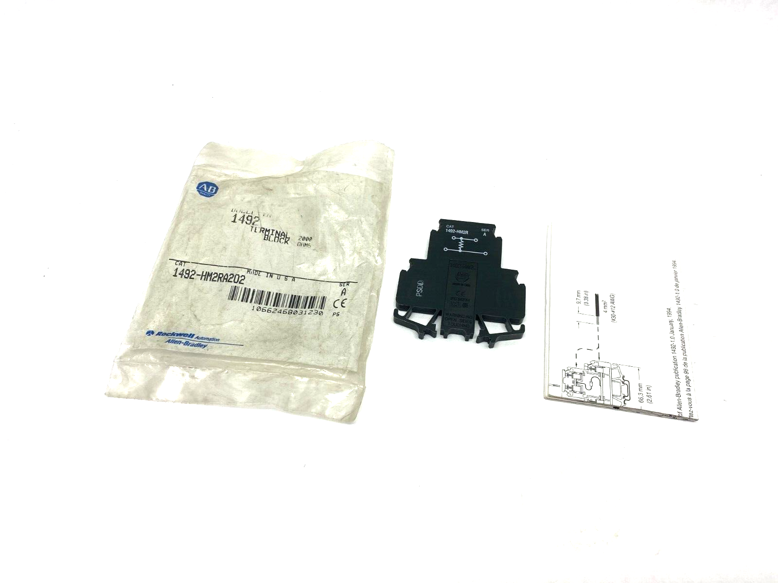 Allen Bradley 1492-HM2RA202 Ser. A Double Circuit Resistor Terminal Block BLACK - Maverick Industrial Sales