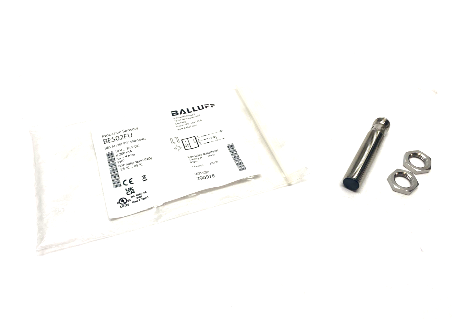 Balluff BES02FU Inductive Sensor BES M12EI-PSC40B-S04G - New – Open box - Maverick Industrial Sales