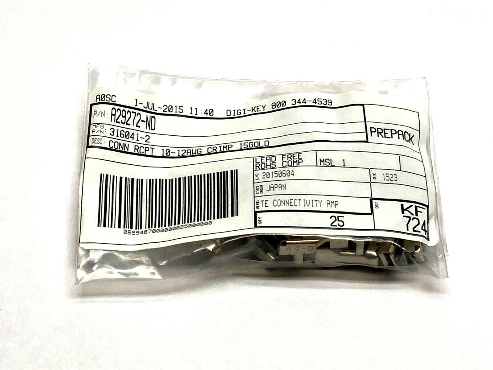 TE Connectivity 316041-2 Socket Contact 10-12AWG PKG OF 25 - Maverick Industrial Sales